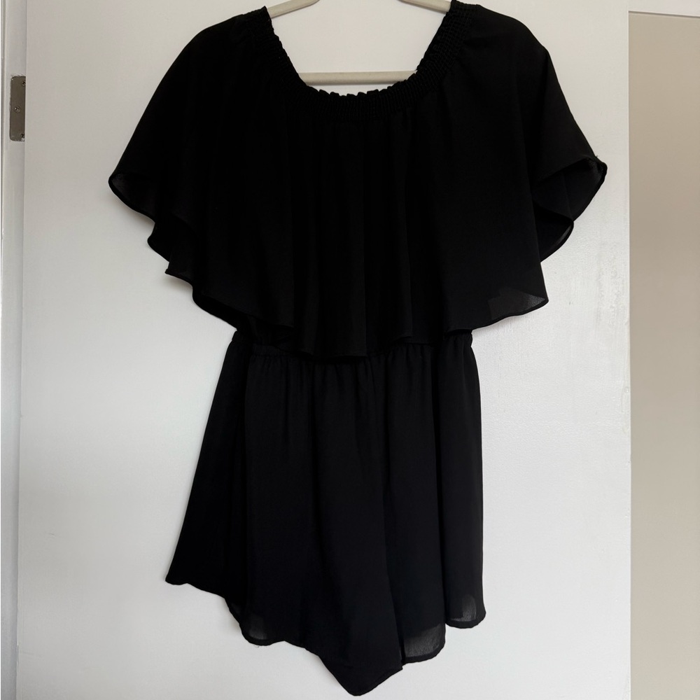 Show Me Your MuMu Black Ruffle Romper
